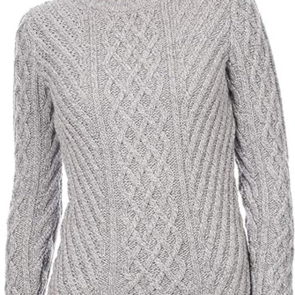 SAOL Grey Women Aran Tunic Sweater Women Sizes70% Acrylic/30% Wool $90 NWT - Picture 4 of 6